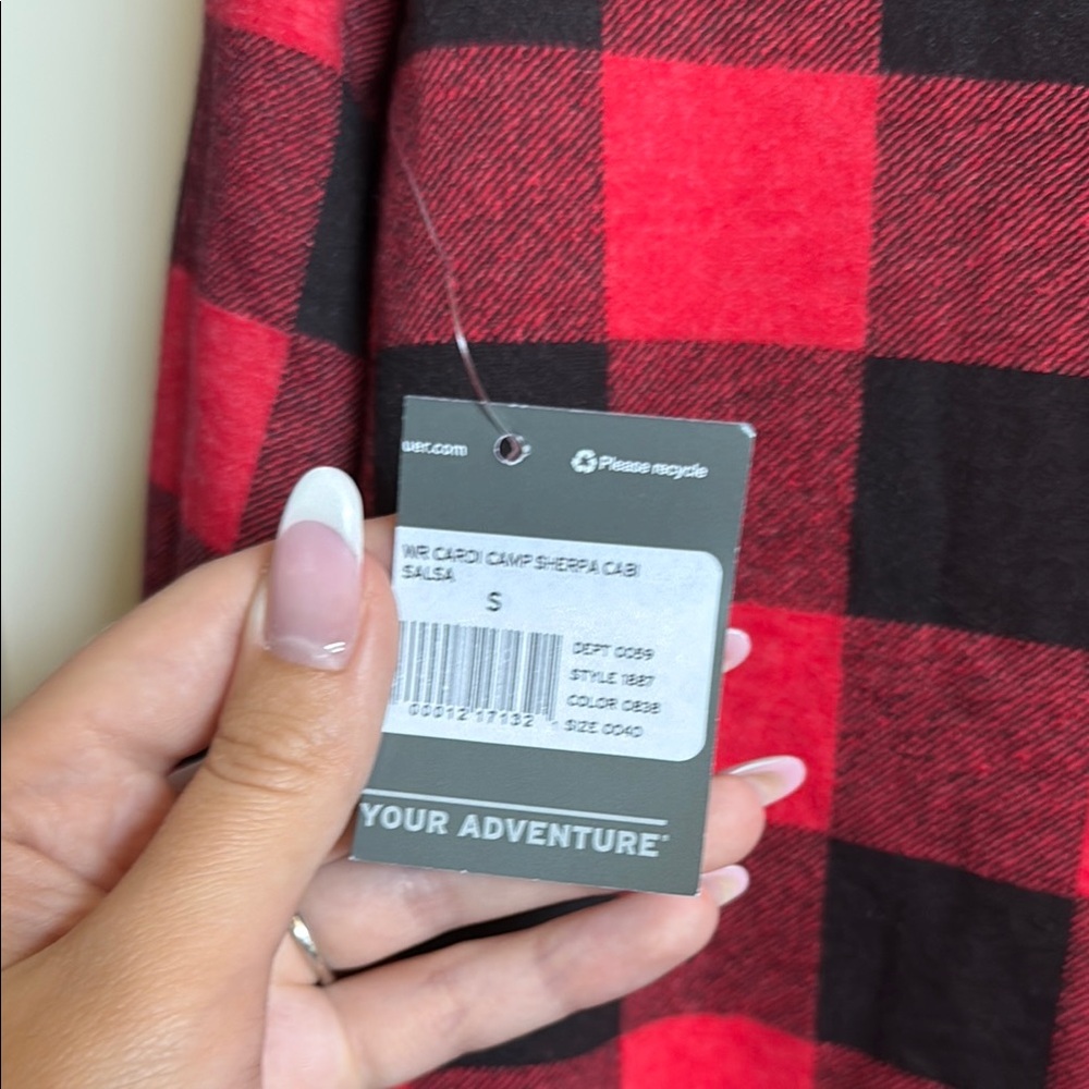 Eddie Bauer Red and Black Checkered Teddy Jacket - Picture 4 of 4